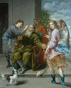 Antonio de Pereda Tobias curando la ceguera a su padre painting